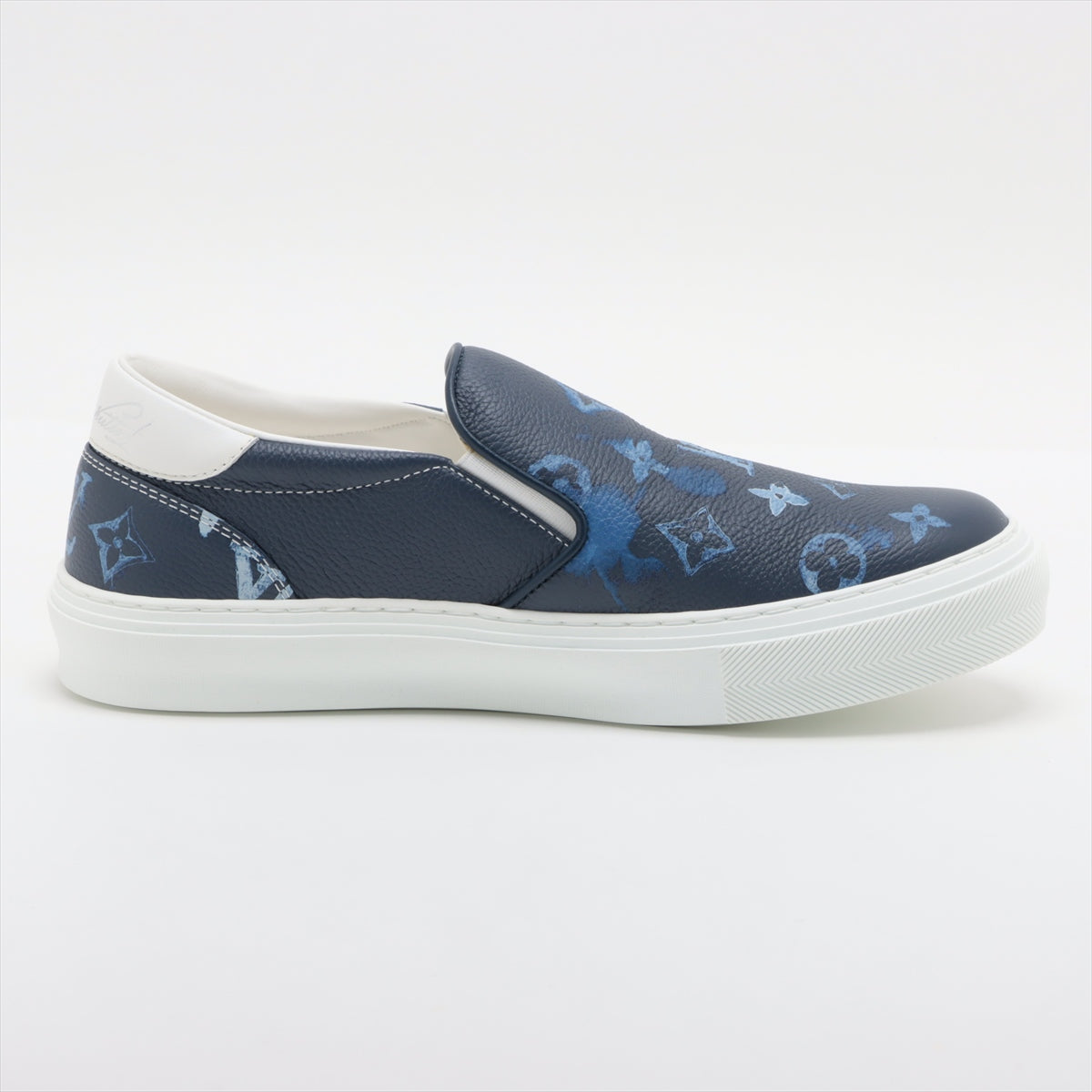 Louis Vuitton LV Original Line 21 Year PVC  Leather Slippon 5  Navyx × White LD0211 Monogram Insole Marked Family Selling Goods