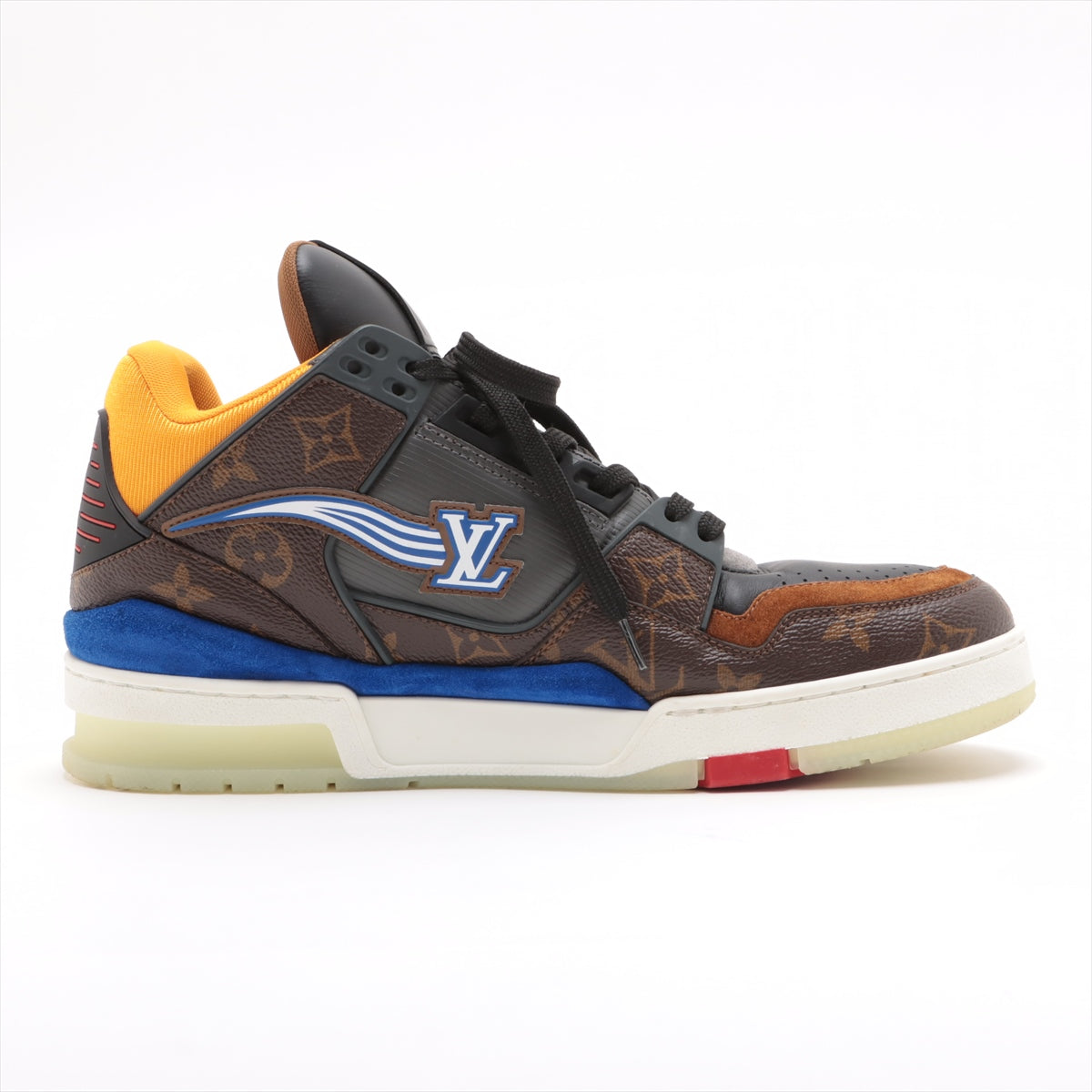 Louis Vuitton LV Trainer Line 20 Years PVC  Leather Trainers 8 1/2 Men Brown GO0260 Monogram
