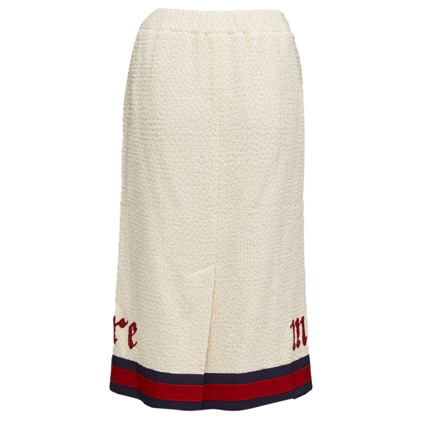 Gucci Modern Future Cotton Boucle Webbing Trim Midi Skirt