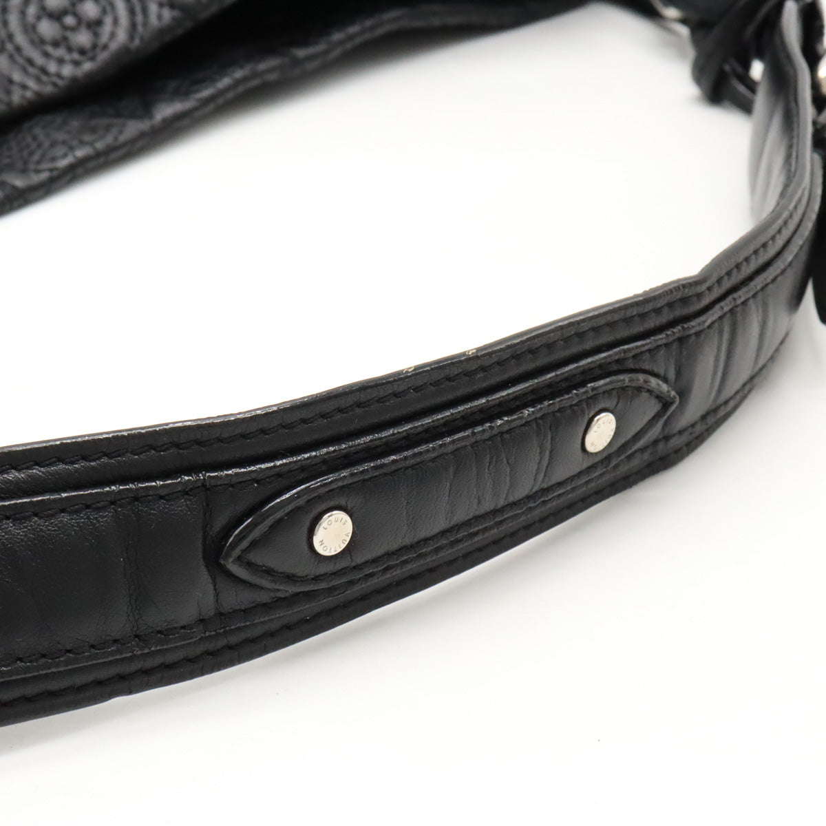 Louis Vuitton Monogram Antique Hob PM Shoulder Bag Semi-Sheldder Leather Noneir Black M93833