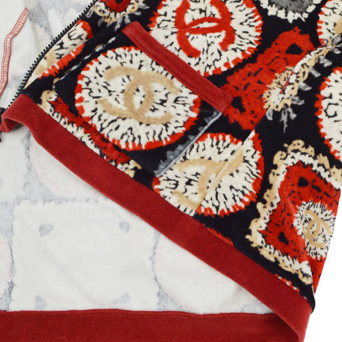 Luxury Chanel 2009 Spring Sports line patchwork print collarless jacket #40