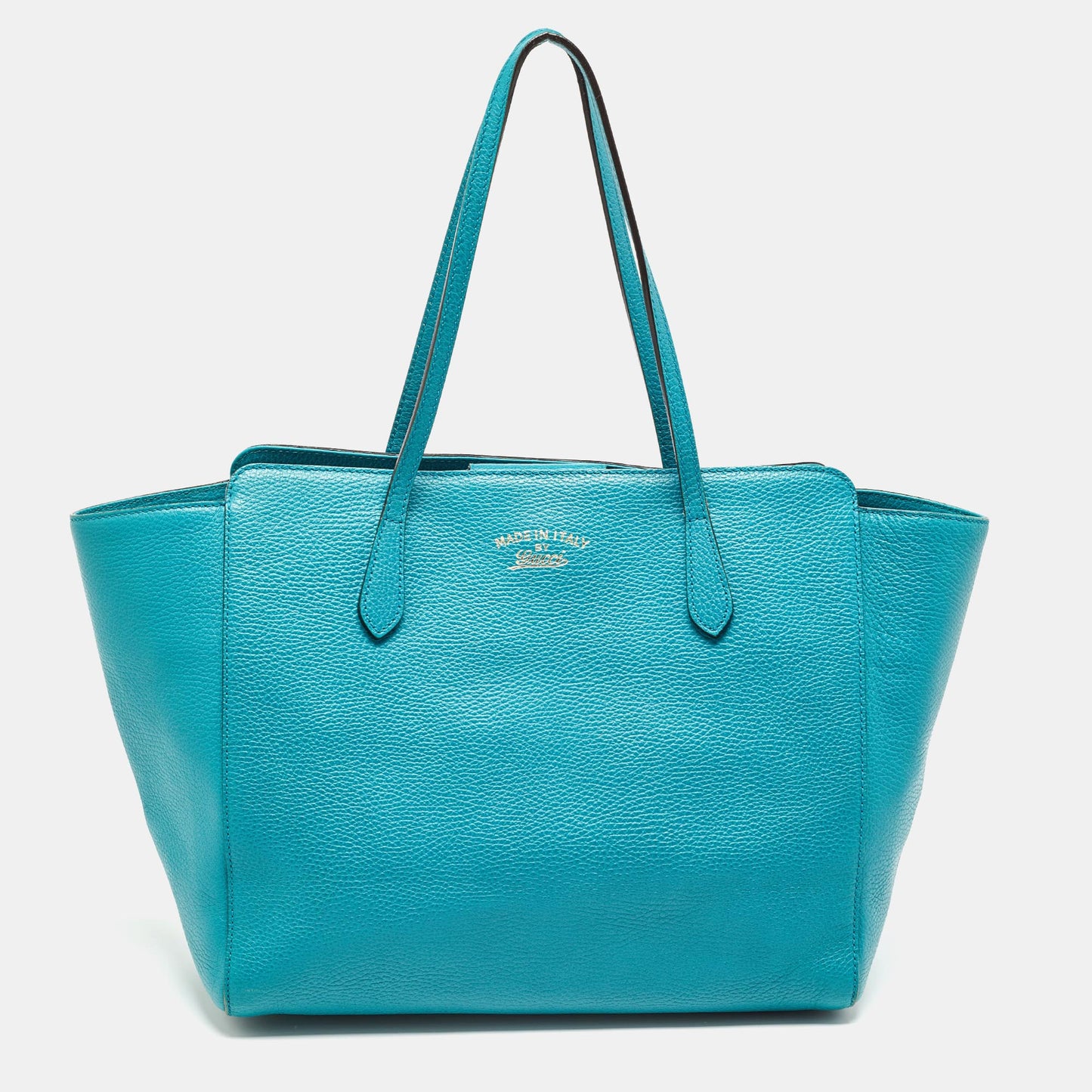 Luxury Gucci Trending 2025 Green Leather Medium Swing Tote