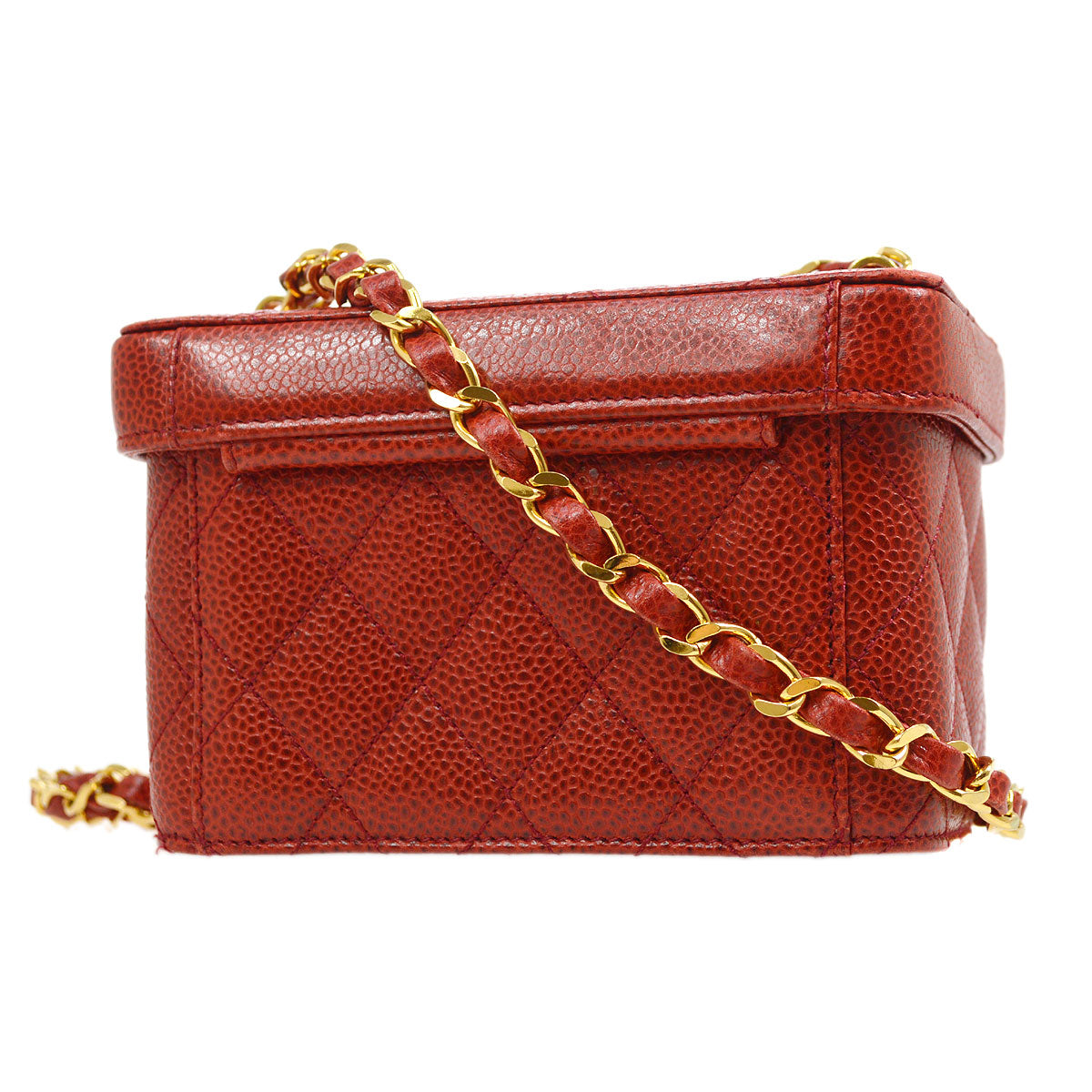 Luxury Chanel * 1991-1994 Shoulder Bag Micro Red Caviar