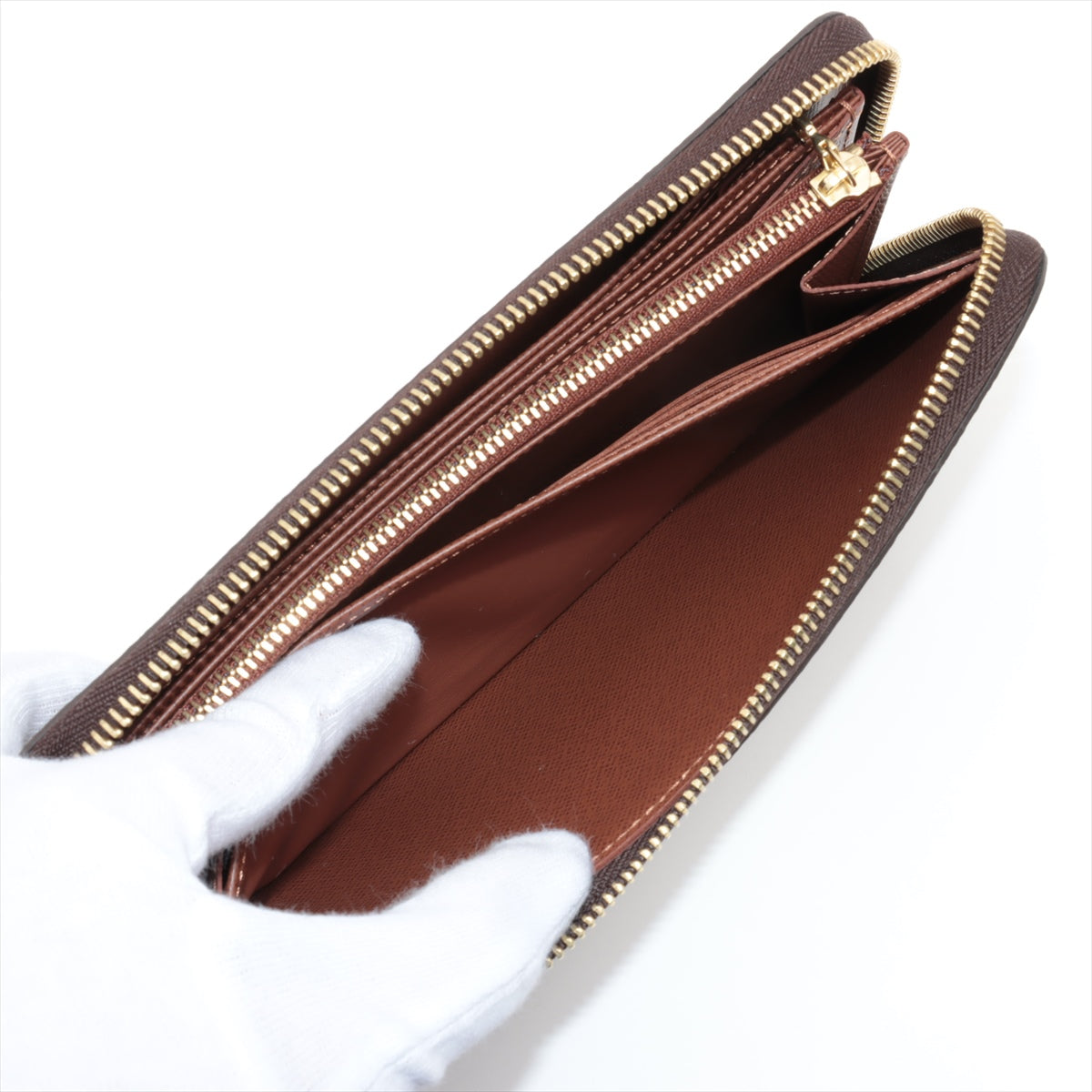 Louis Vuitton Monogram Zippyr Wallet M42616 Brown Round Zipper Wallet
