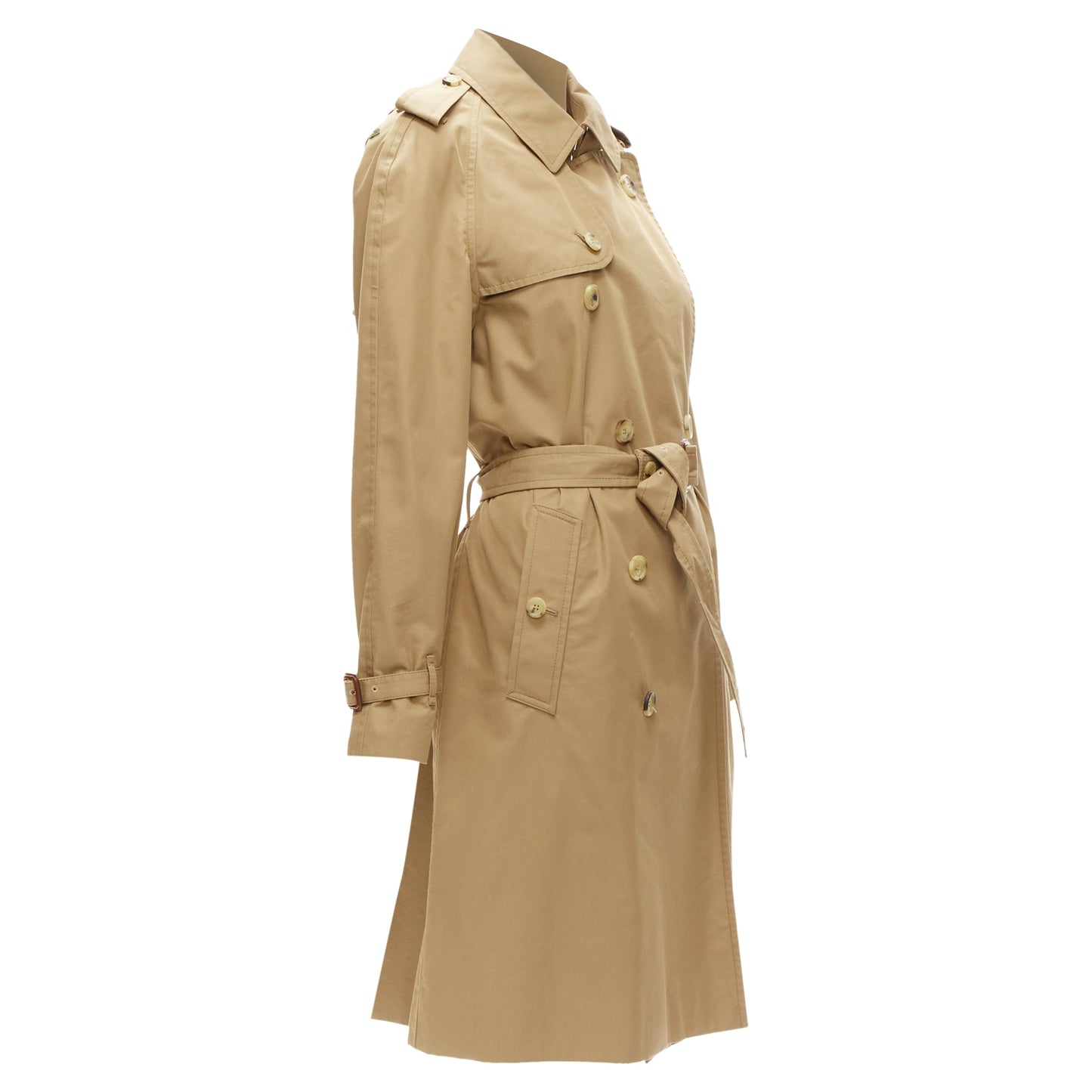 Gucci sequins tiger flower embroidery belted trench coat