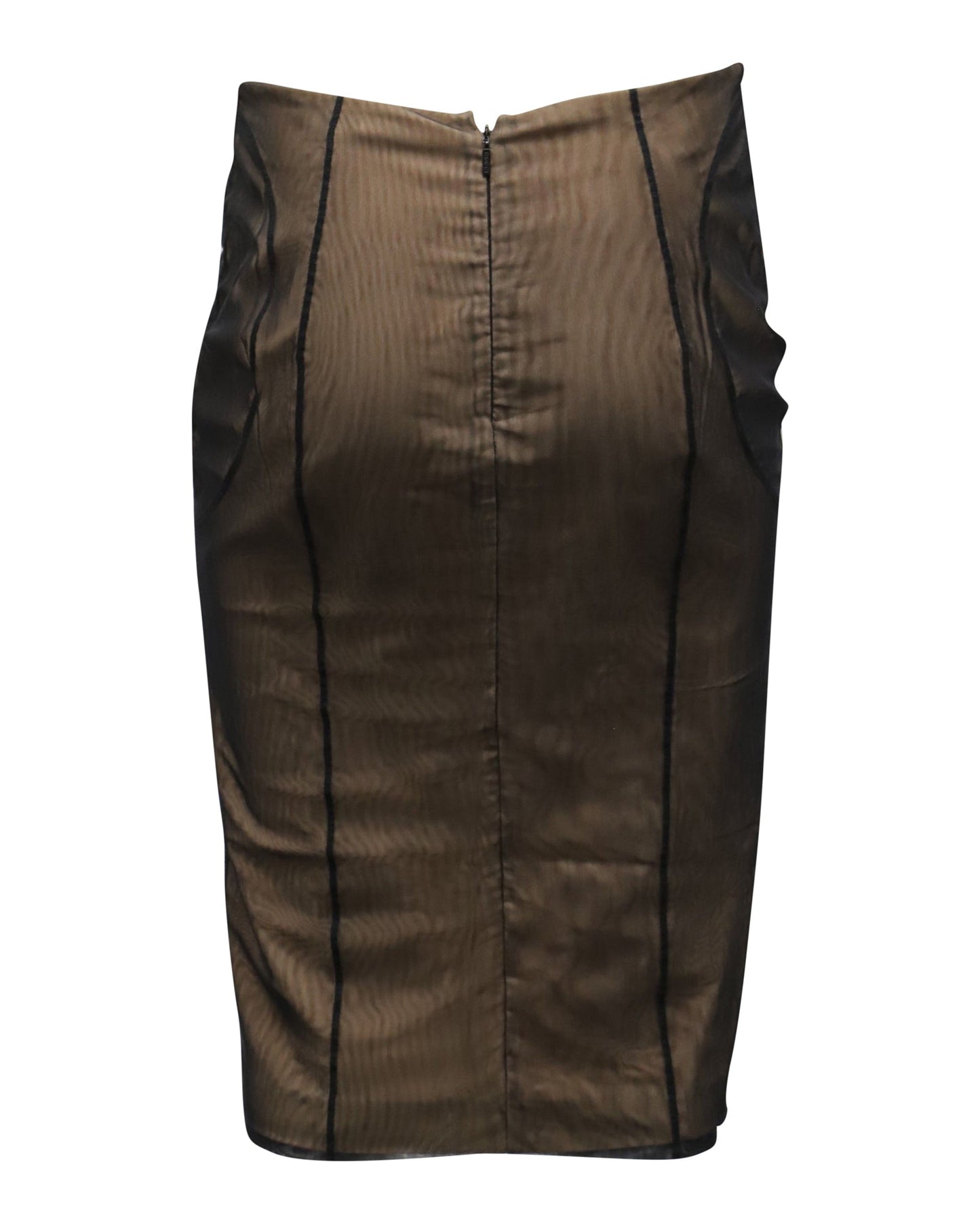 Luxury Gucci Trending 2025 Mesh Pencil Skirt in Black Polyamide