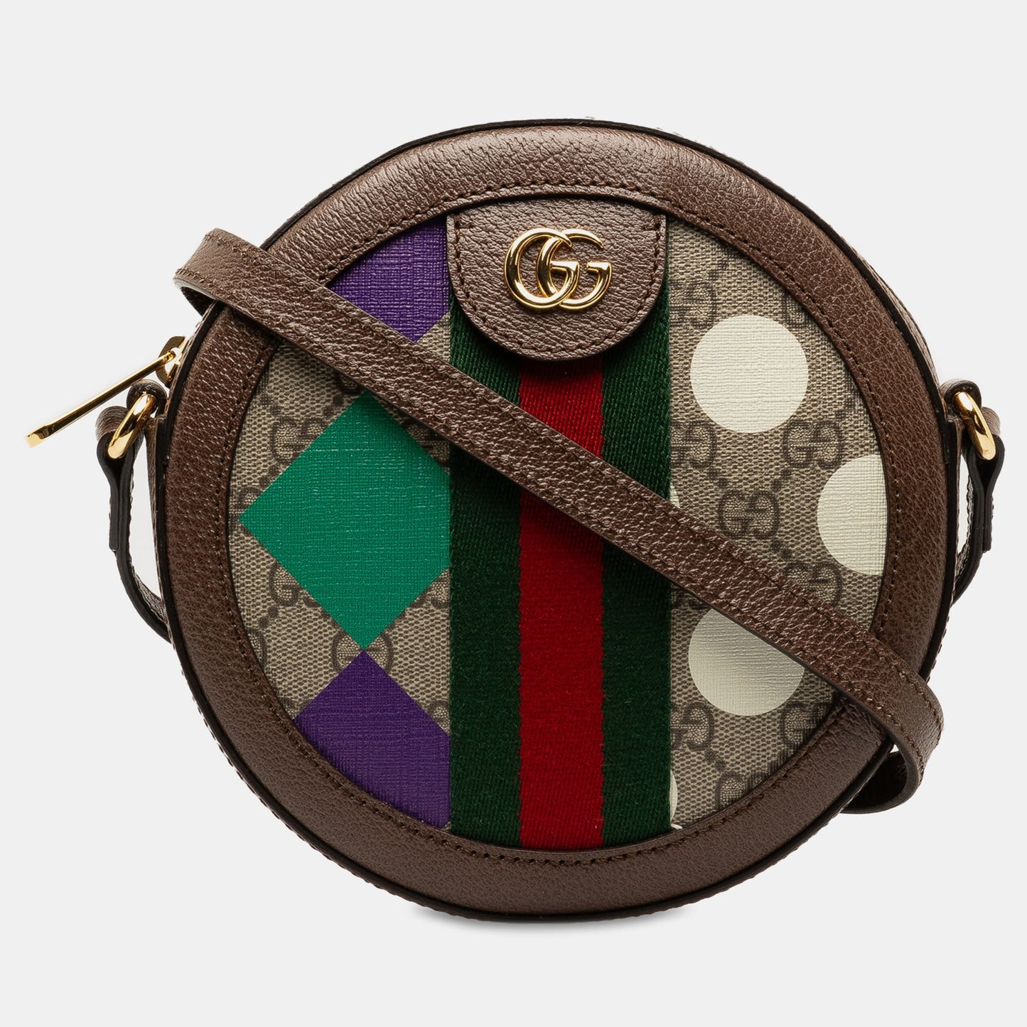 Luxury Gucci Trending 2025 GG Supreme Ophidia Paint Round Crossbody