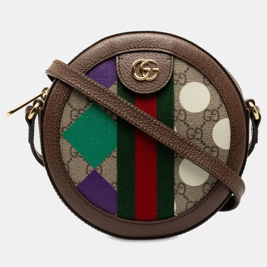 Luxury Gucci Trending 2025 GG Supreme Ophidia Paint Round Crossbody