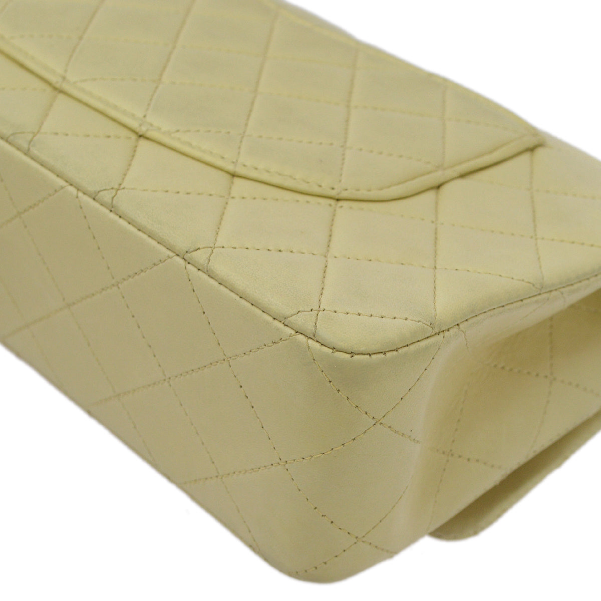 Chanel 1997-1999 Beige Lambskin Medium Classic Double Flap Bag
