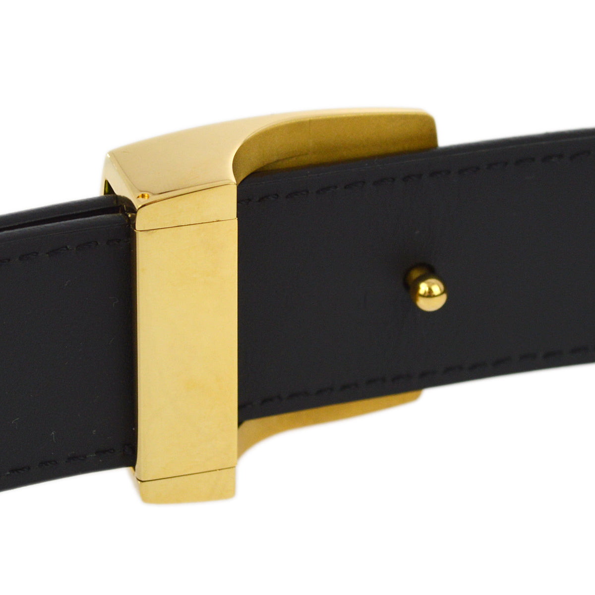 Louis Vuitton 2010 Black Multicolor Ceinture LV Cut Belt 85/34 M6890 Small Good