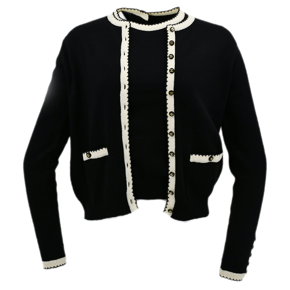 Luxury Chanel top and cardigan set