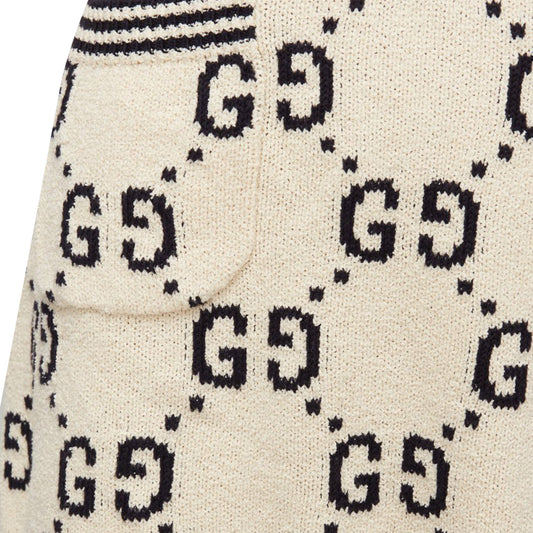 Gucci cotton GG logo jacquard striped rib sweater dress