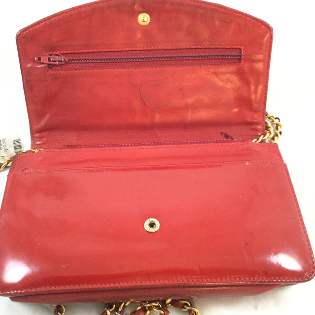 Luxury Chanel Patent Leather Wallet on a Chain