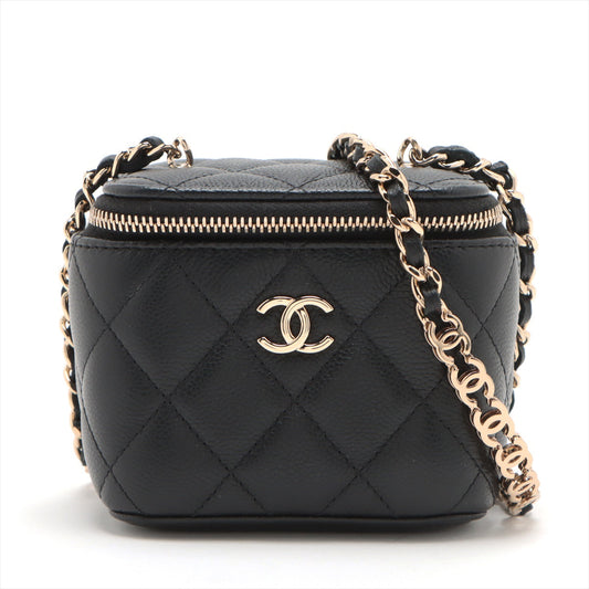 Chanel Matrasse Caviar S Chain Shoulder Bag Vanity Black G  31st