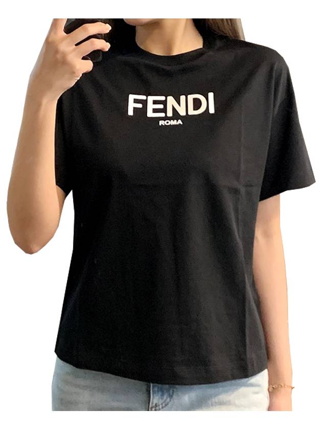 Luxury Fendi Kids Cotton Short Sleeve T-Shirt Black