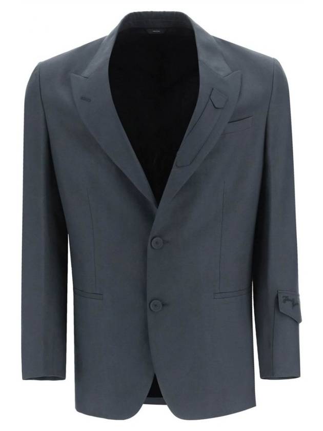 Luxury Fendi Men's Linen Blend Blazer Jacket Grey