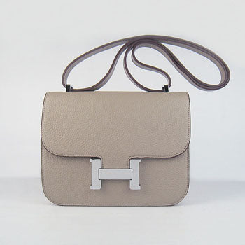 Luxury Hermes Constance Cowskin Leather Bag H017 grey silver