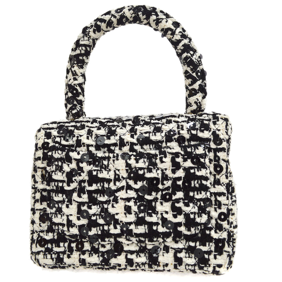Luxury Chanel * 1991-1994 Classic Flap Handbag Micro Tweed