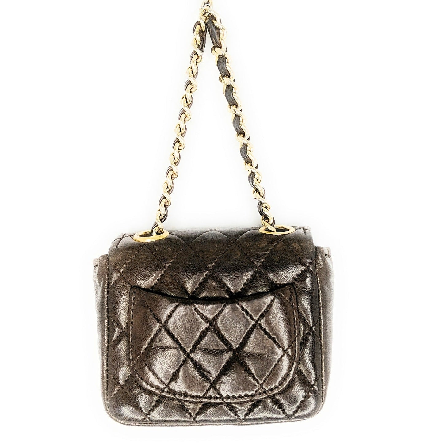 Luxury Chanel bag Vintage Brown Quilted Micro Belt Bag