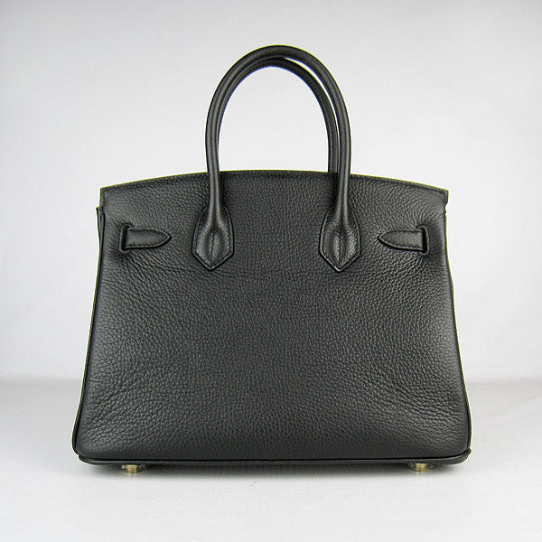 Luxury Hermes Birkin 30cm Togo Leather Handbags Black Golden