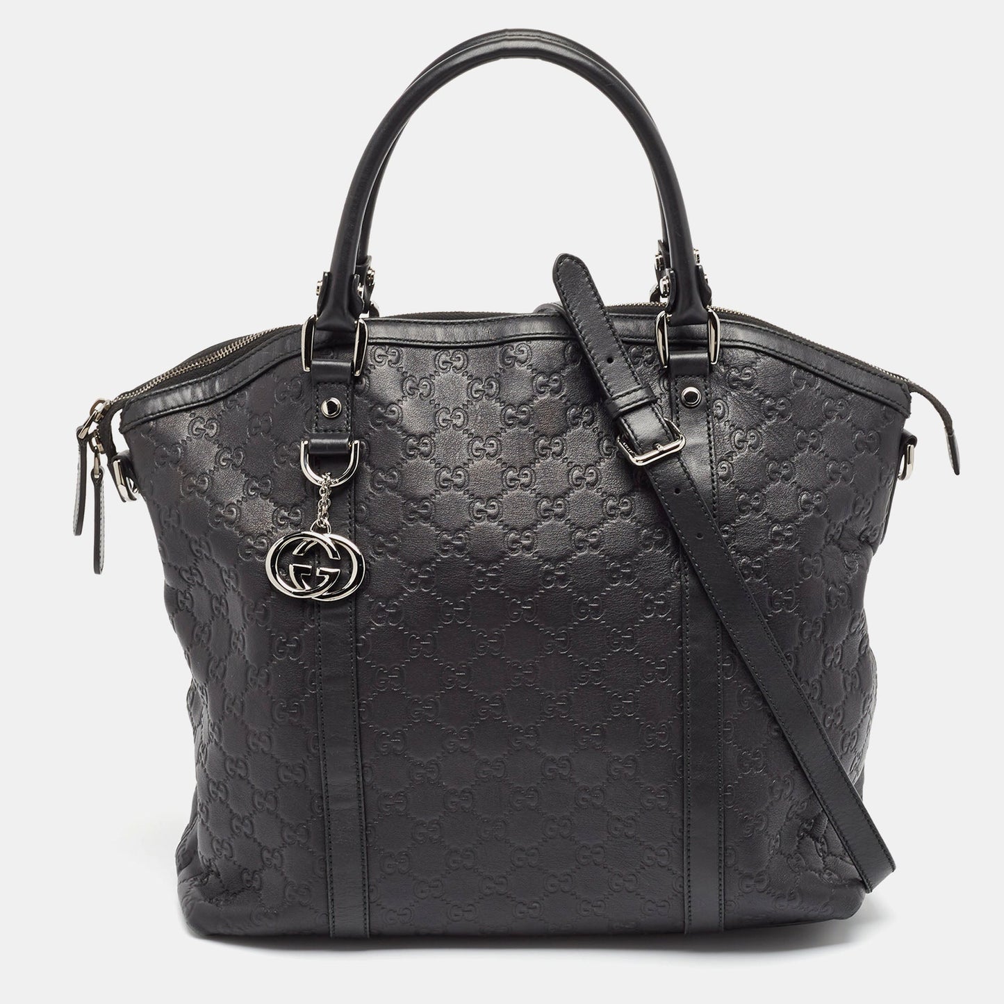 Luxury Gucci Trending 2025 Black Luxury Gucci Trending 2025ssima Leather GG Charm Dome Satchel