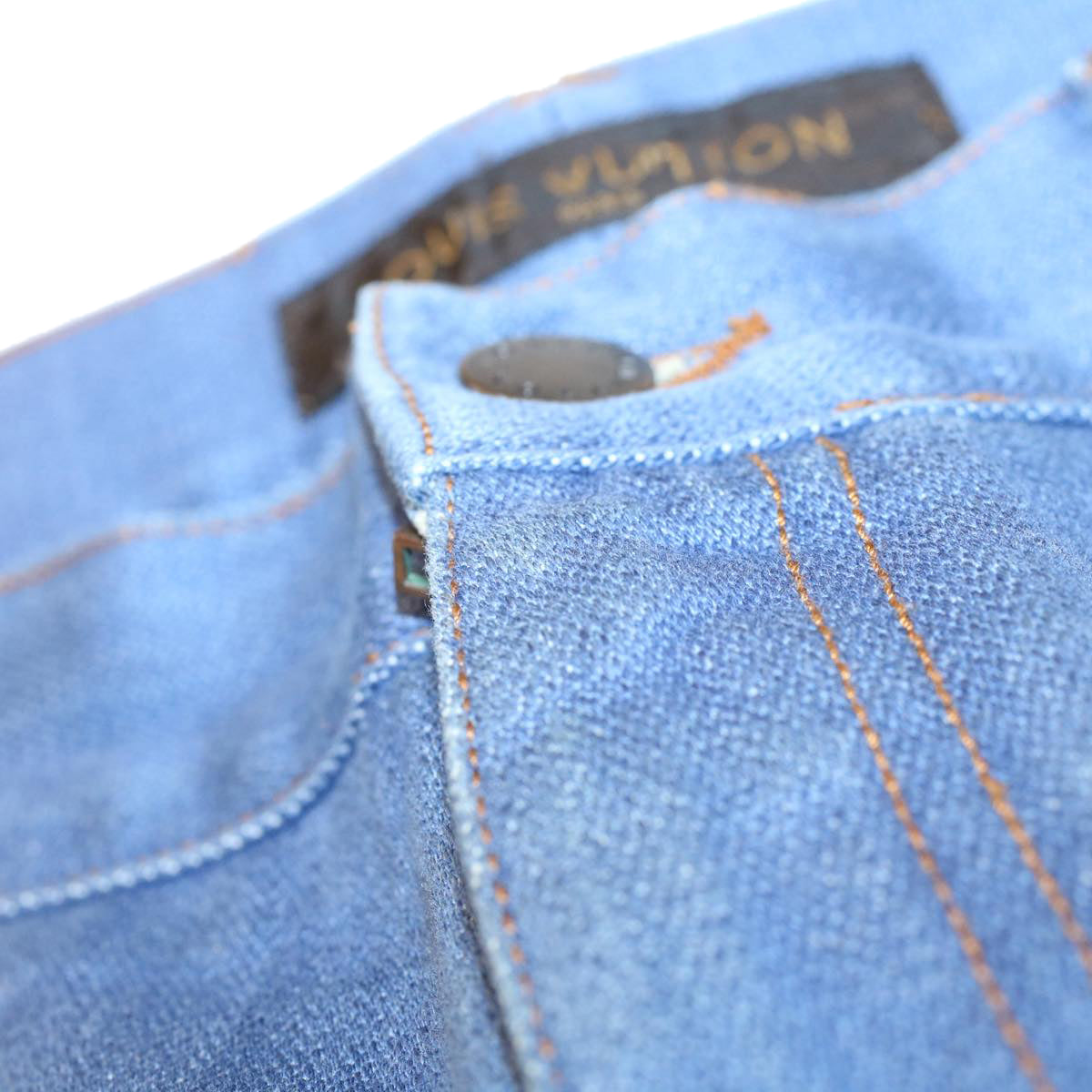 LOUIS VUITTON jeans Pants Cotton Denim Blue LV ac1382