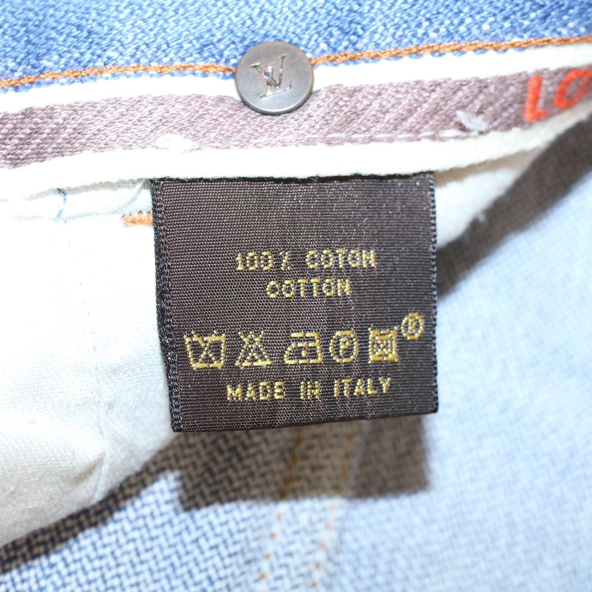 LOUIS VUITTON jeans Pants Cotton Denim Blue LV ac1382