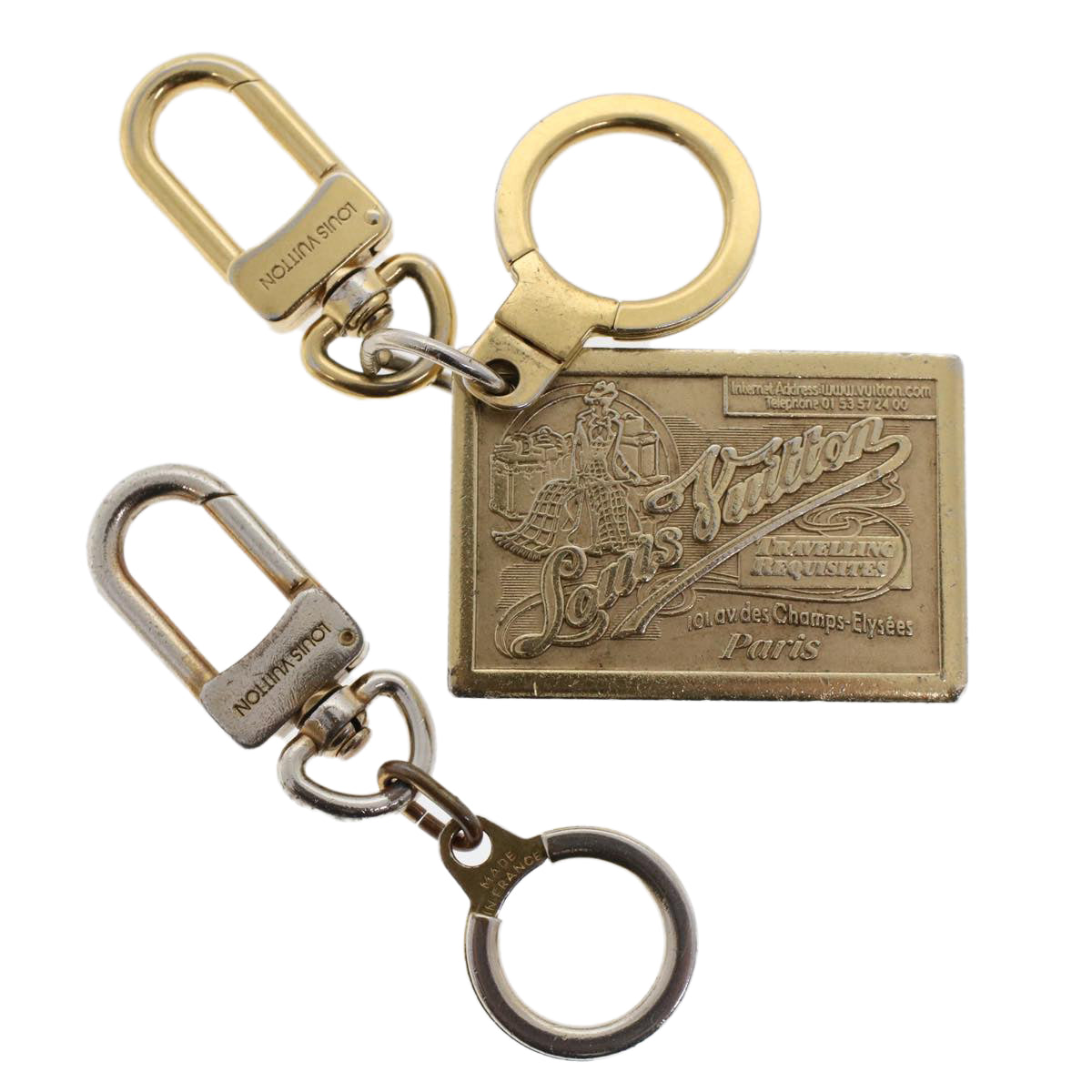 LOUIS VUITTON Key Holder Metal 2Set Gold LV ac1969