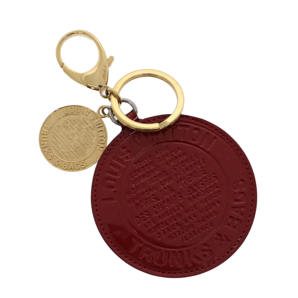 LOUIS VUITTON Vernis Porte Cles Ron Key Holder Red M93605 LV ac1983