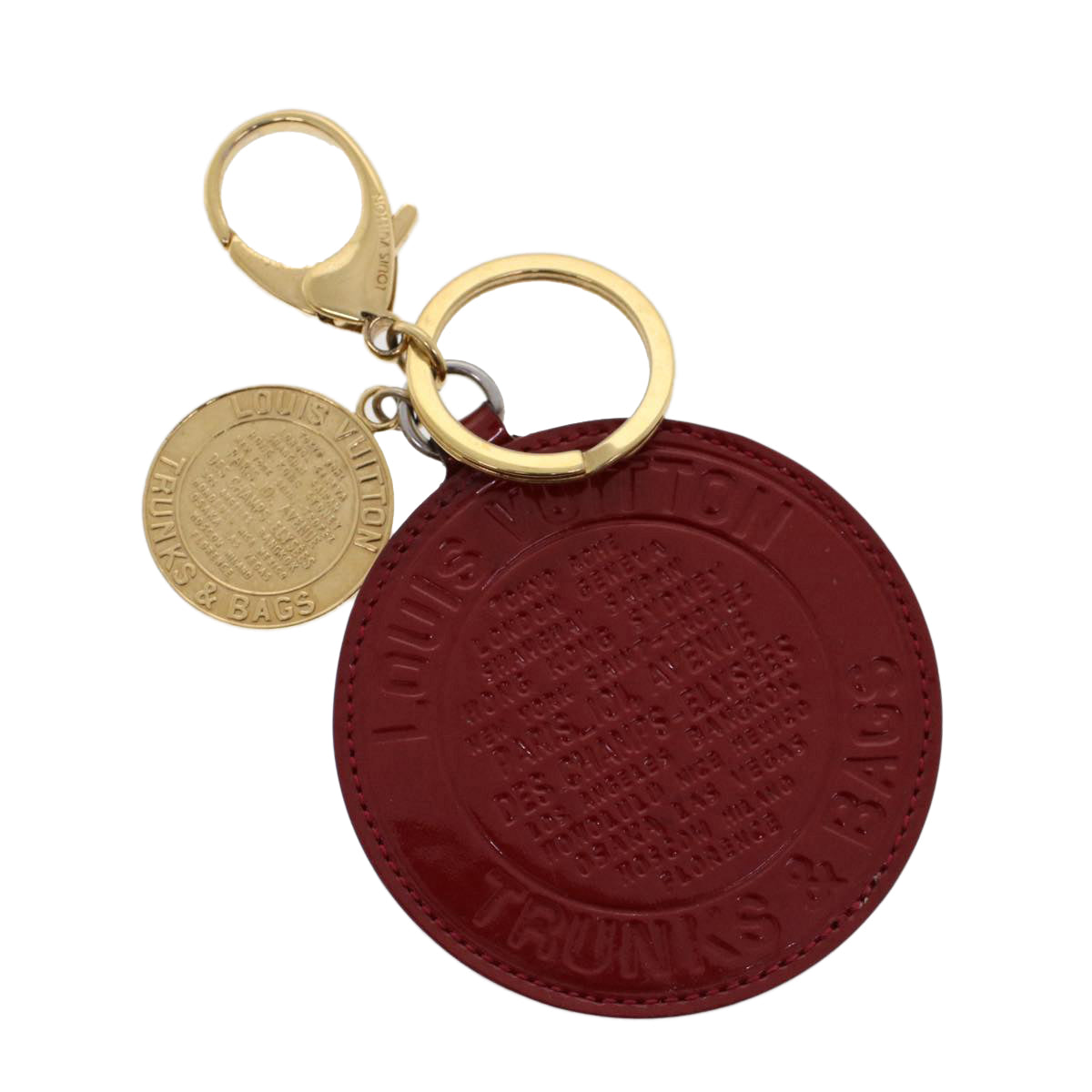 LOUIS VUITTON Vernis Porte Cles Ron Key Holder Red M93605 LV ac1983
