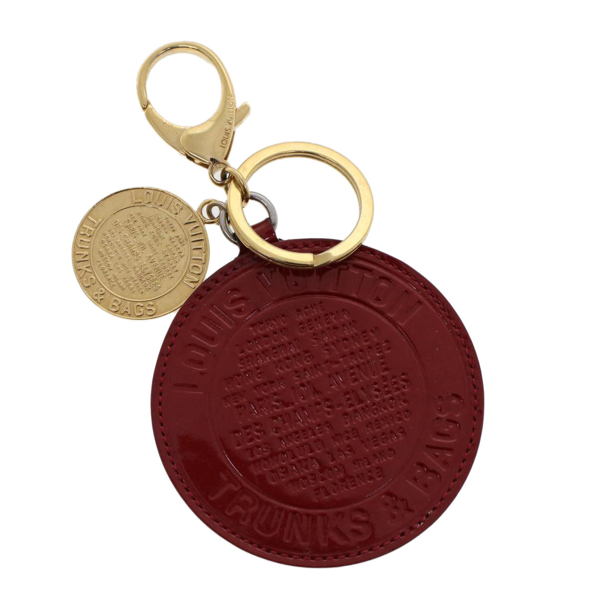 LOUIS VUITTON Vernis Porte Cles Ron Key Holder Red M93605 LV ac1983