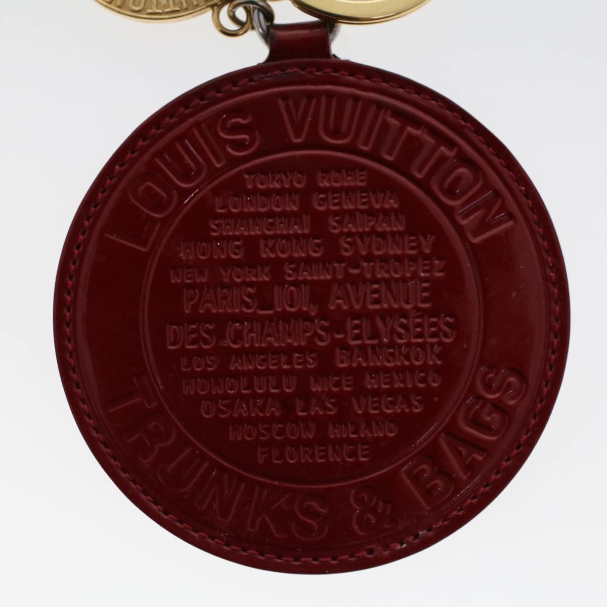 LOUIS VUITTON Vernis Porte Cles Ron Key Holder Red M93605 LV ac1983