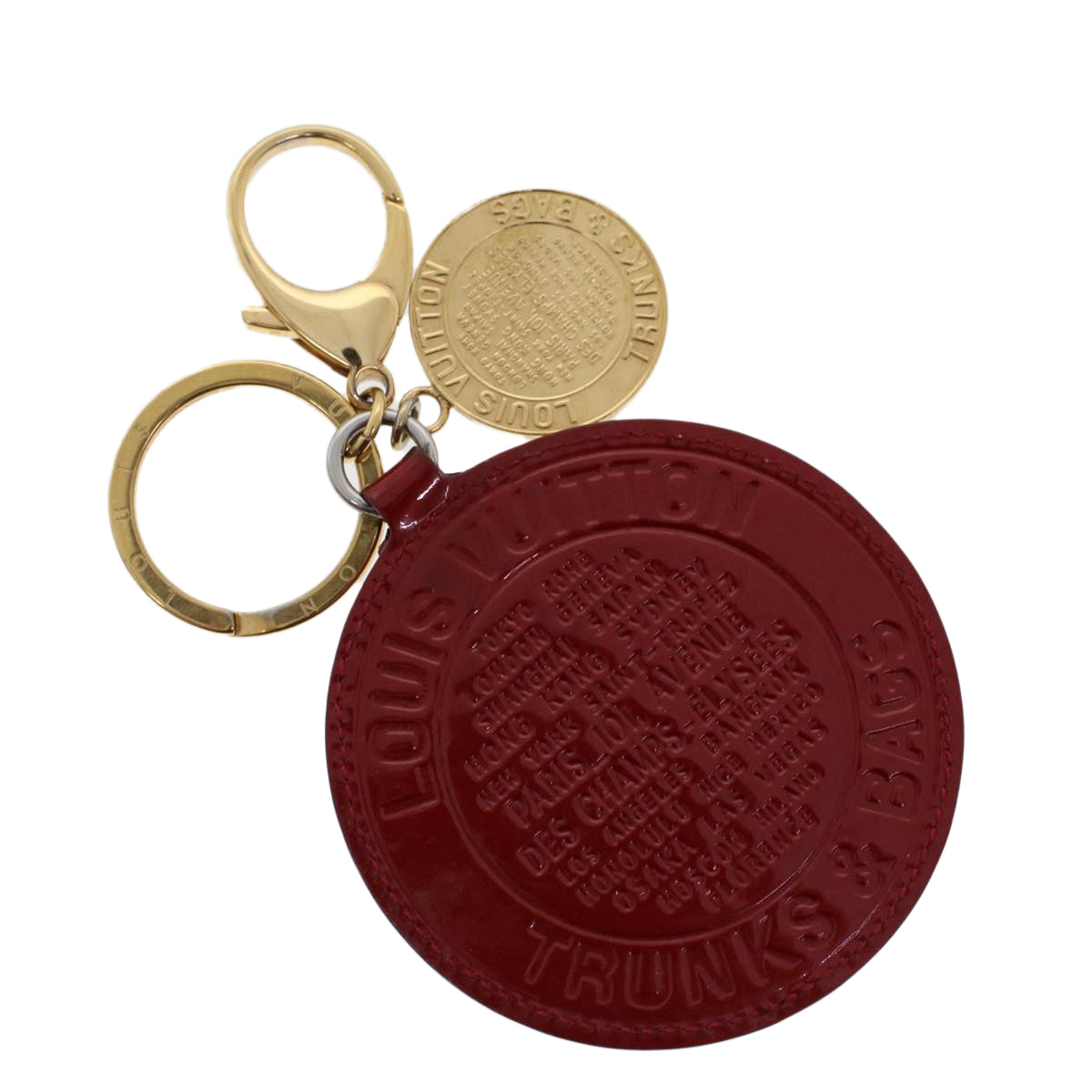 LOUIS VUITTON Vernis Porte Cles Ron Key Holder Red M93605 LV ac1983