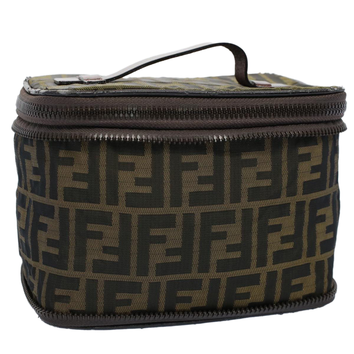 Luxury FendiZucca Canvas Vanity Cosmetic Pouch Brownac2172