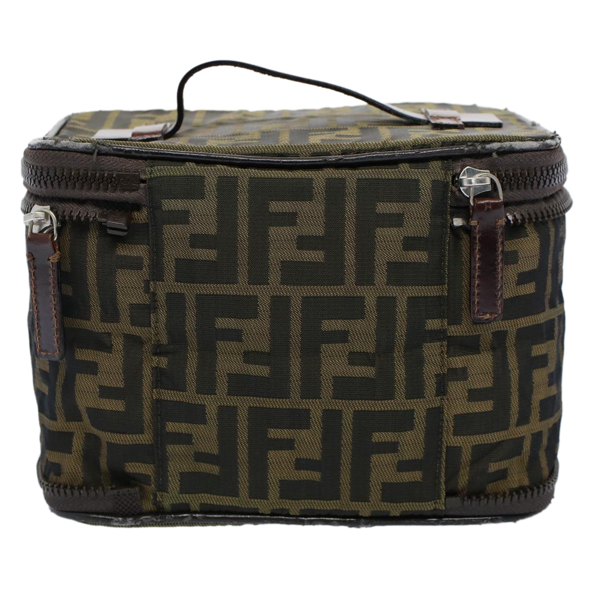 Luxury FendiZucca Canvas Vanity Cosmetic Pouch Brownac2172