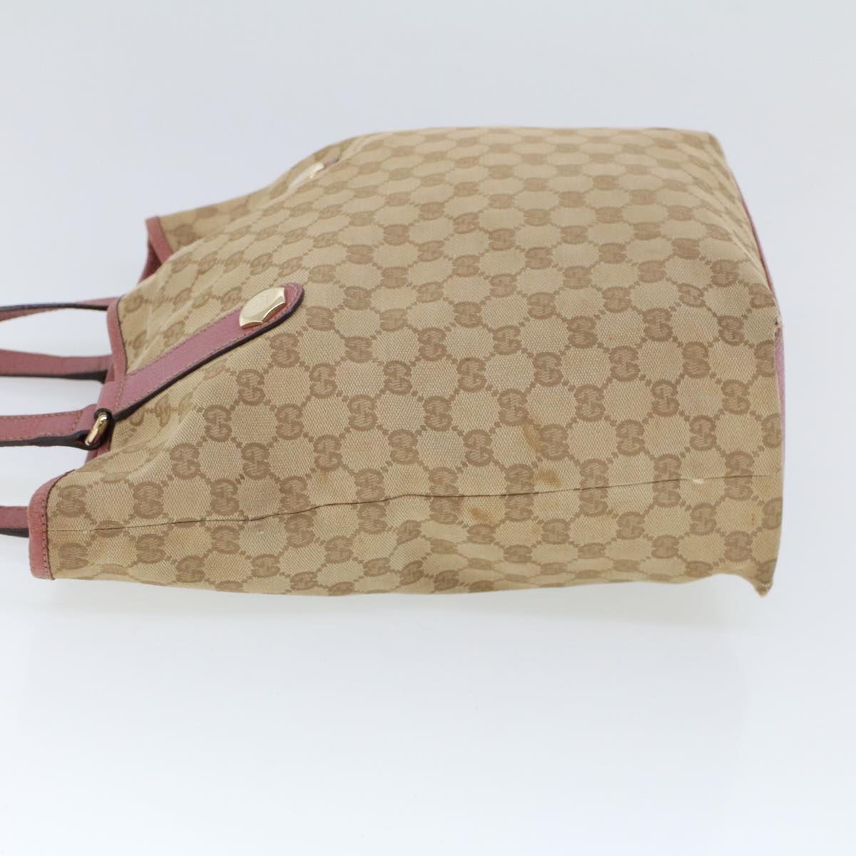 Luxury Gucci GG Canvas Shoulder Bag Canvas Leather Beige Pink  ac2175