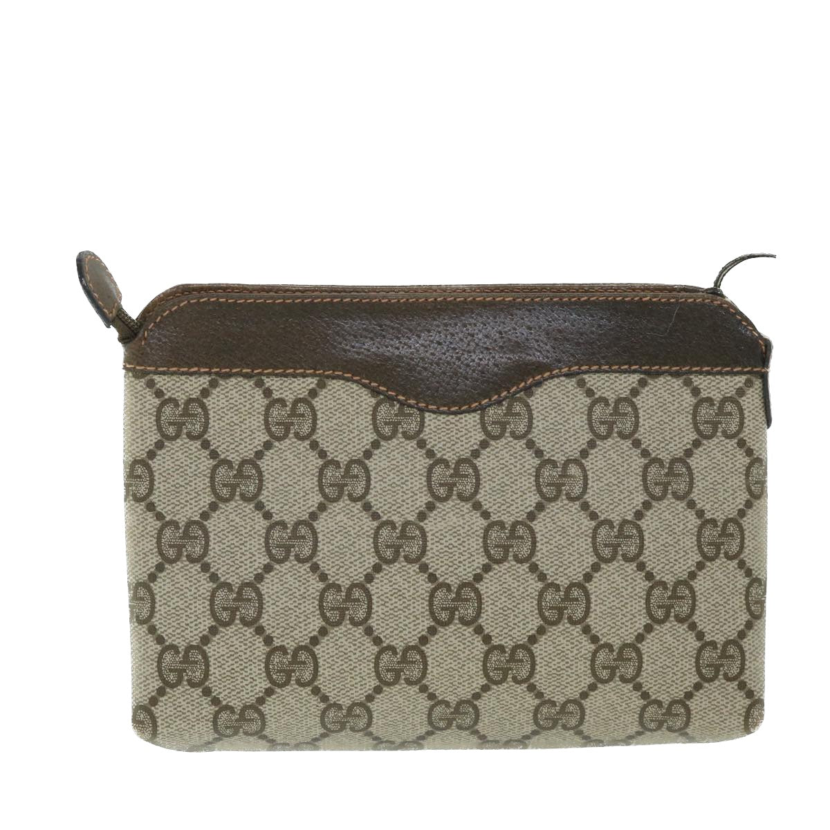 Luxury Gucci GG Canvas Pouch PVC Leather Beige 89 01 020  ac2194
