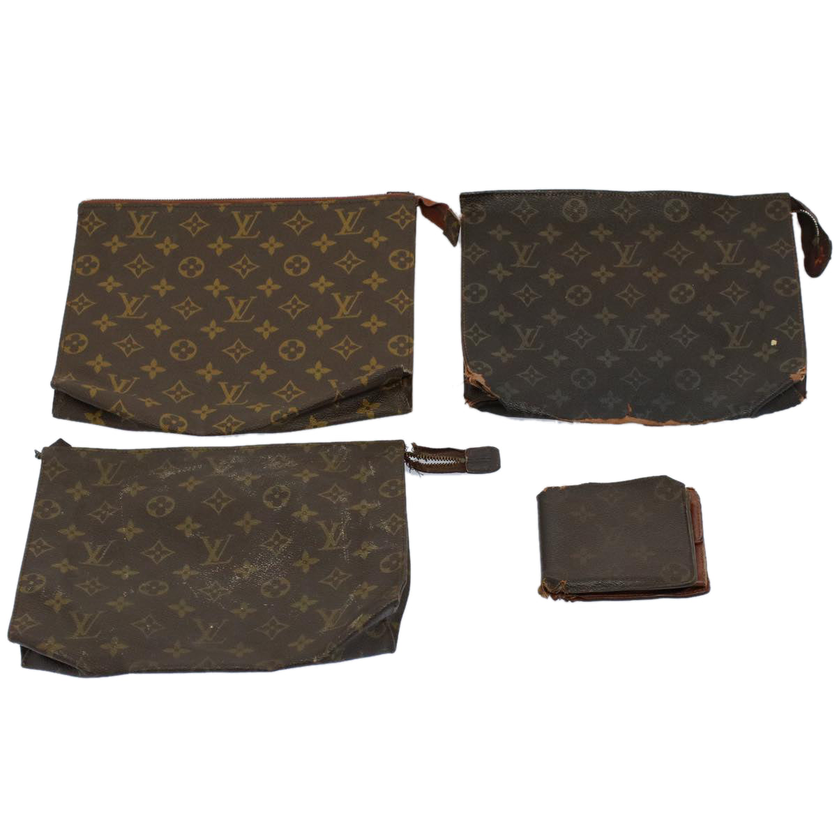 LOUIS VUITTON Monogram Wallet Clutch Bag 4Set LV ac2255