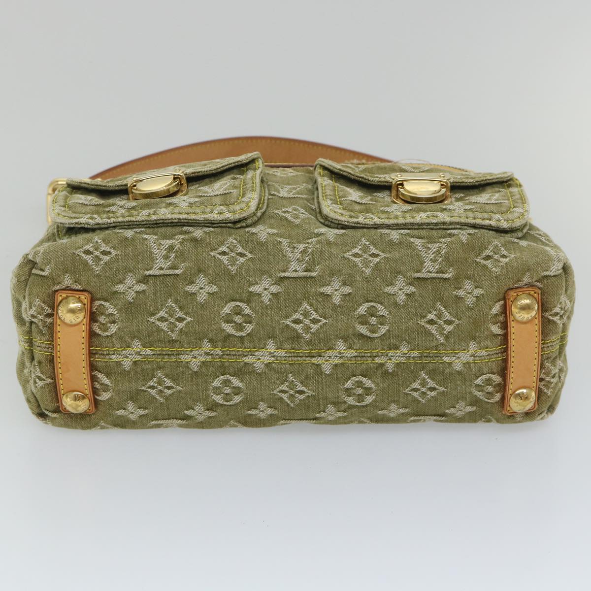 LOUIS VUITTON Monogram Denim Buggy PM Hand Bag Khaki M95213 LV ac2340