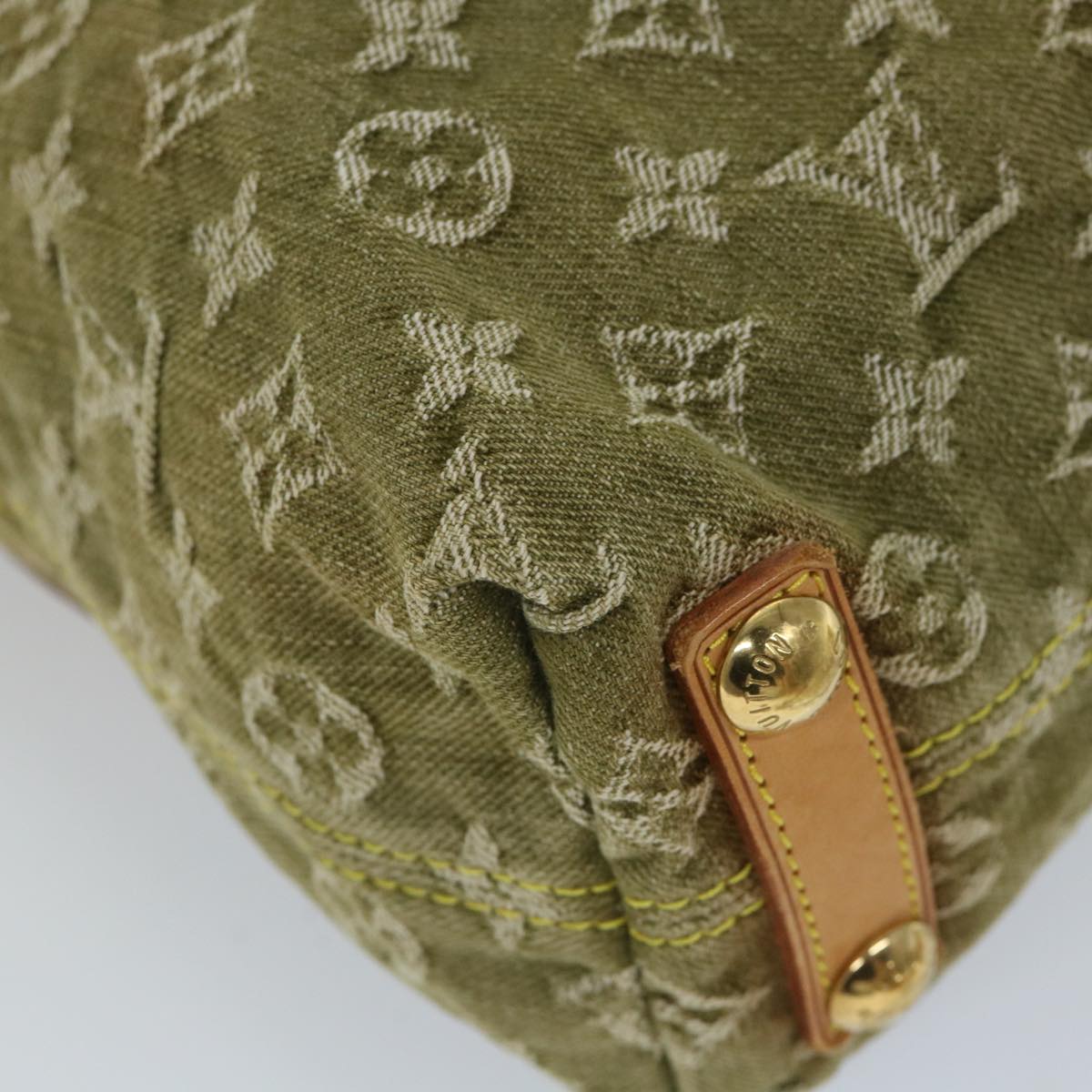 LOUIS VUITTON Monogram Denim Buggy PM Hand Bag Khaki M95213 LV ac2340
