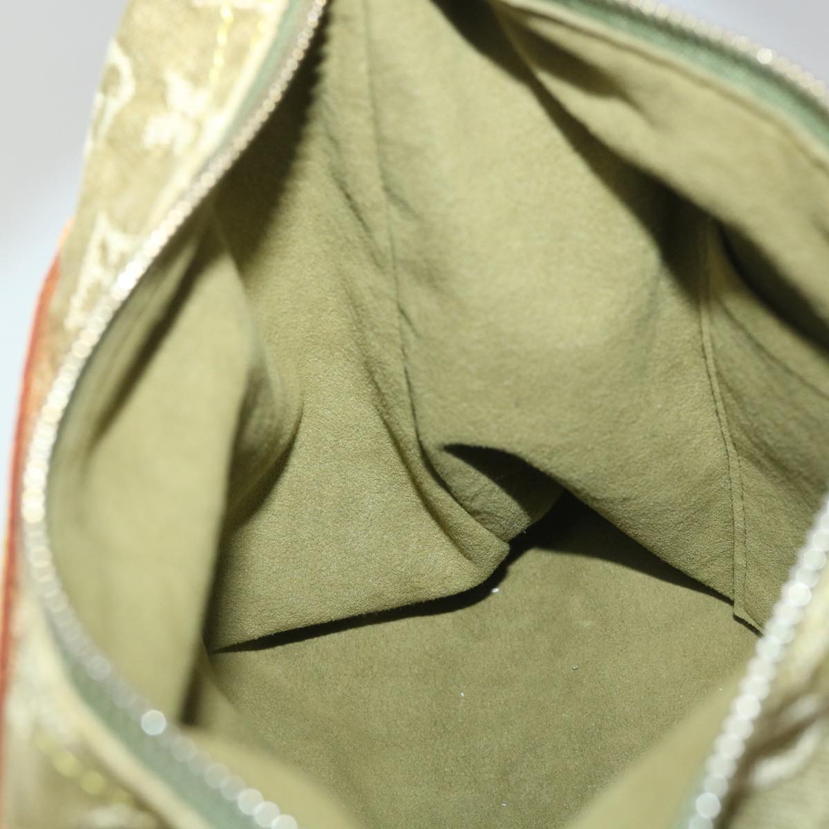 LOUIS VUITTON Monogram Denim Buggy PM Hand Bag Khaki M95213 LV ac2340