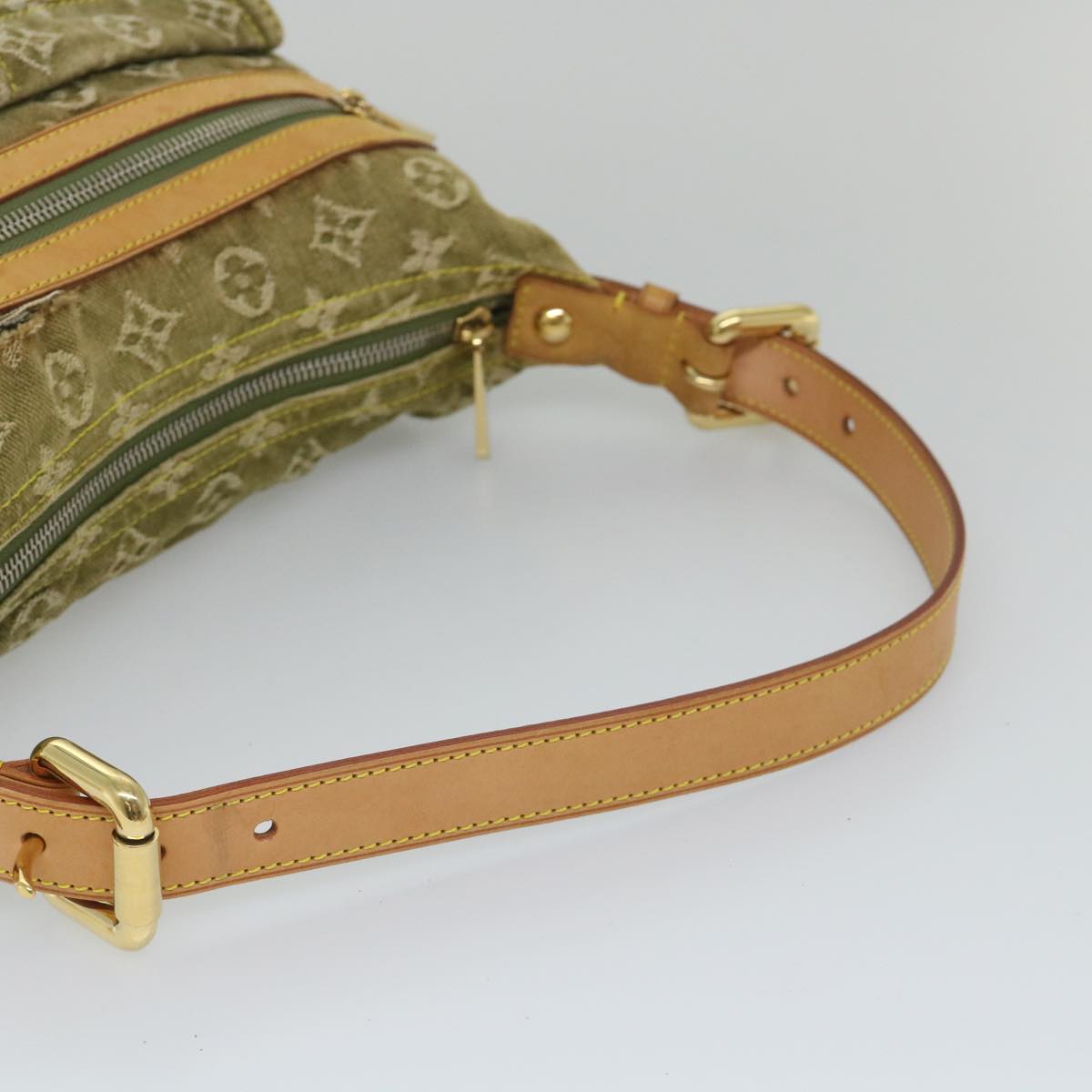 LOUIS VUITTON Monogram Denim Buggy PM Hand Bag Khaki M95213 LV ac2340