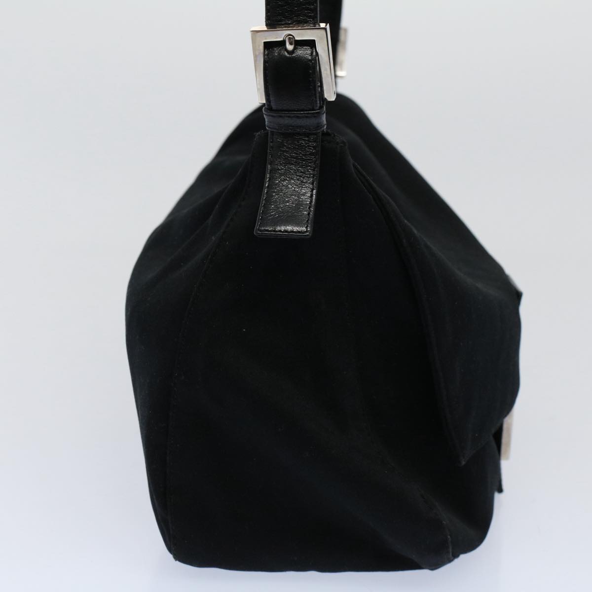 Luxury FendiMamma Baguette Shoulder Bag Nylon Blackac2413