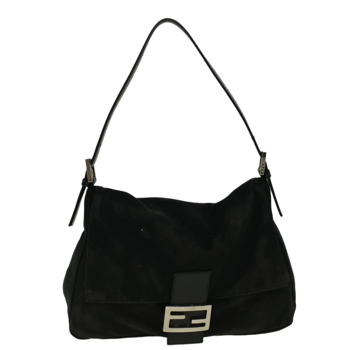 Luxury FendiMamma Baguette Shoulder Bag Nylon Blackac2482
