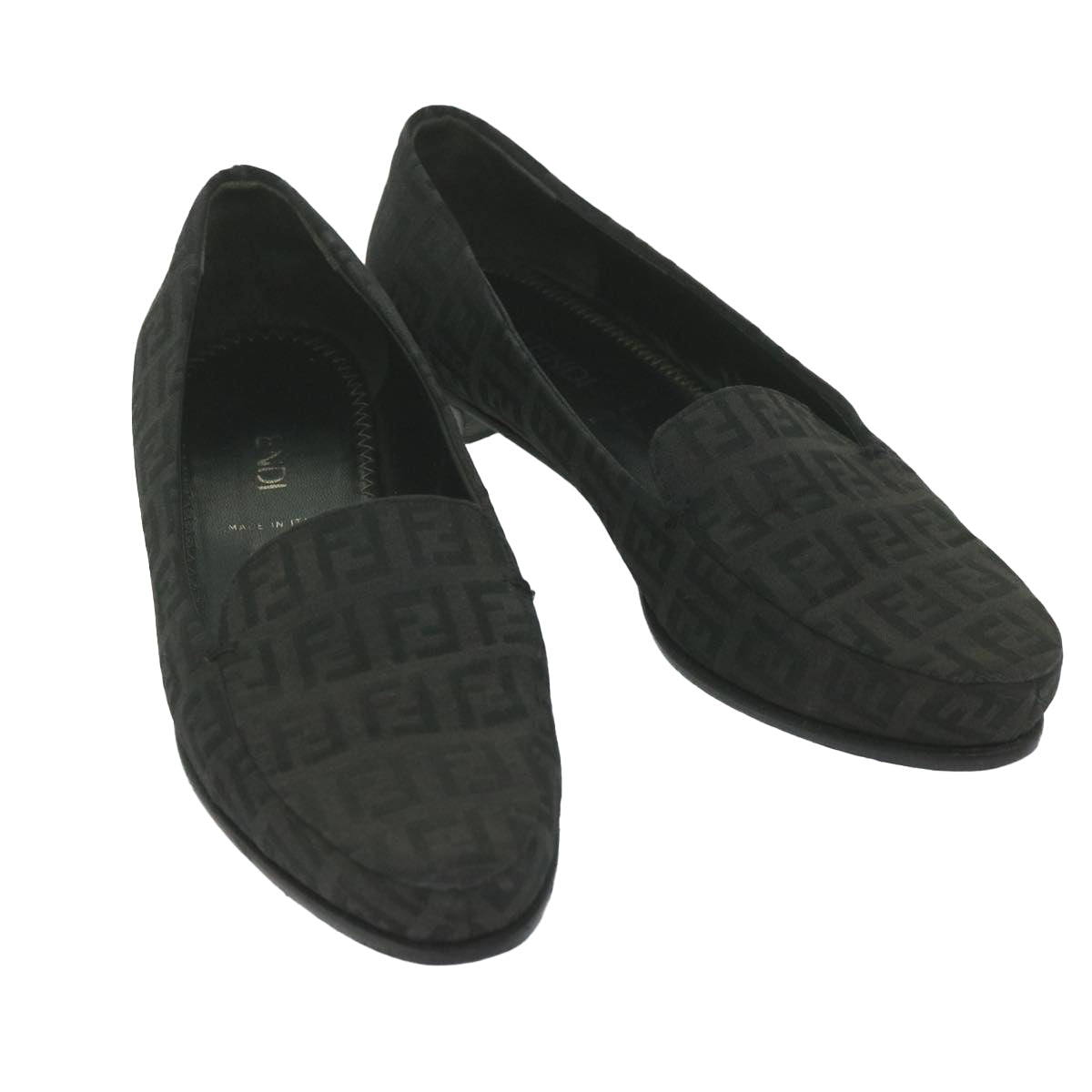 Luxury FendiZucchino Canvas loafers shoes Blackac2503