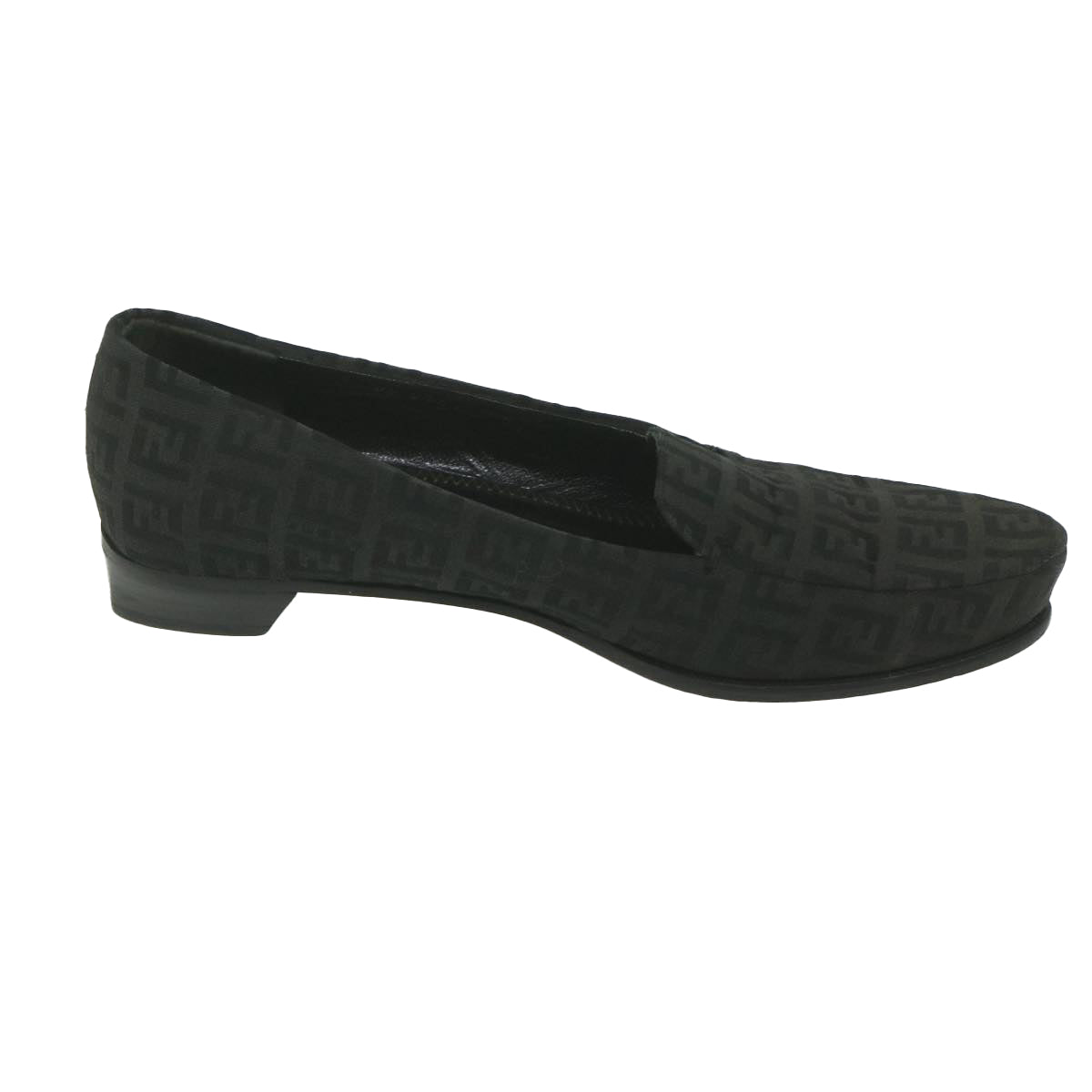 Luxury FendiZucchino Canvas loafers shoes Blackac2503