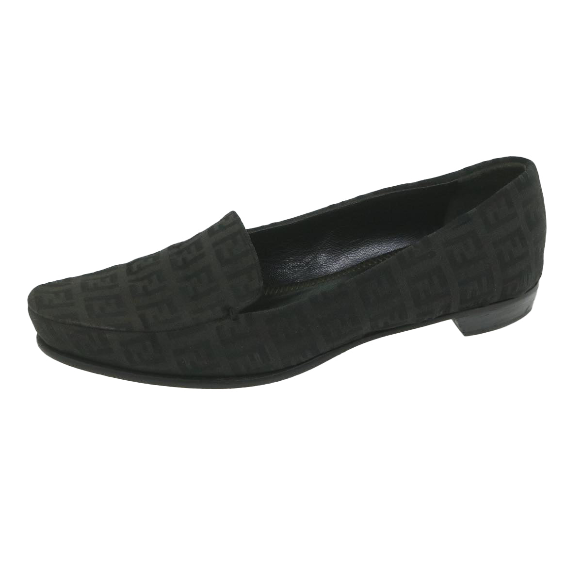 Luxury FendiZucchino Canvas loafers shoes Blackac2503