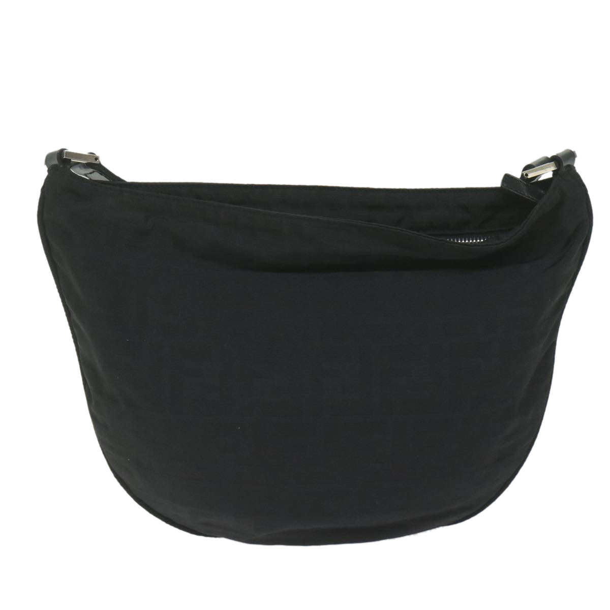 Luxury FendiZucca Canvas Shoulder Bag Blackac2516