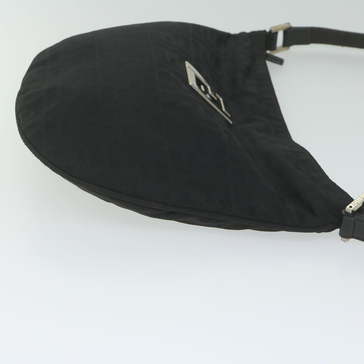 Luxury FendiZucca Canvas Shoulder Bag Blackac2516