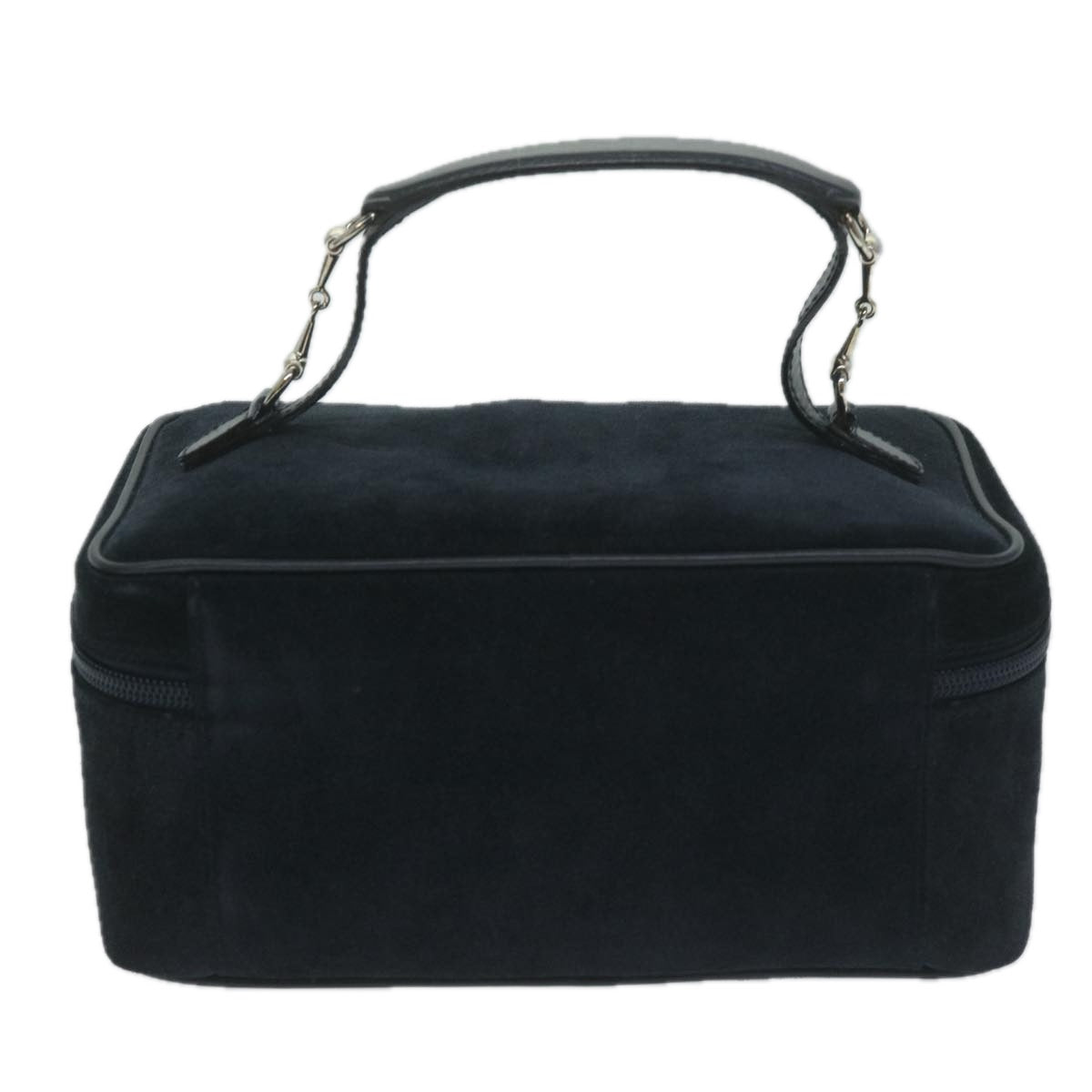 GUCCI Horsebit Vanity Cosmetic Pouch Suede Navy  ac2518